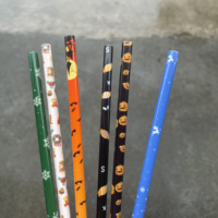 Vente en gros de pailles à boire réutilisables personnalisées motif animal imprimé vache et léopard sur plastique dur PP idée cadeau de Noël