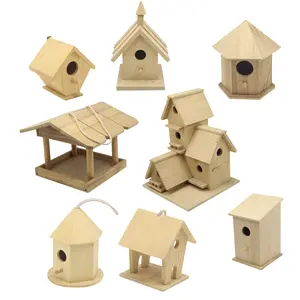 New Arrival Pet Home Outdoor Decoration Bird House Nest Cages Custom Wood Bird House For Outside