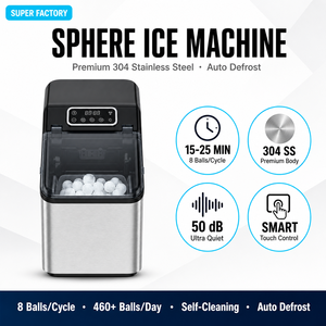 Machine à glaçons domestique, boules de glace transparentes en cristal de 3 cm, <span class=keywords><strong>450</strong></span>+ par jour, faible bruit (60 dB), silencieuse, pour comptoir de cuisine, OEM CE ETL FDA - Product Image 2