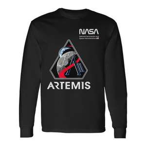 Camiseta de manga larga Nasa Artemis con diseño del parche de la misión - Product Image 1