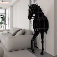 Table console sculptée en forme de cheval, design italien, table d'entrée minimaliste en forme d'animal, étagère de rangement et de présentation
