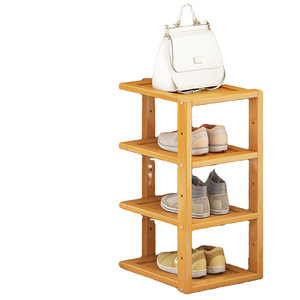 Bamboo <b>Shoe</b> <b>Rack</b> 4 Layer Space Saving Freestanding Minimalist Design for Rental Houses and Guesthouses - Product Image 2