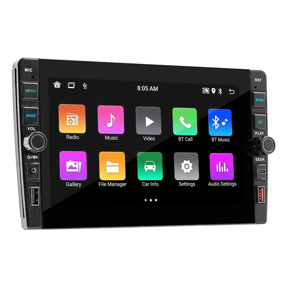 9 inch Carplay đài phát thanh DVD Player phía trước-cổng USB Màn hình cảm ứng A7 Chip 2 DIN Android 12 Carplay Xe Màn Hình GPS navigation