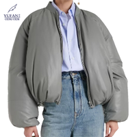 Manteaux bouffants de mode YuFan pour femmes Veste en duvet de canard de poids élevé avec cuir PU