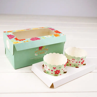 Petites boîtes à gâteaux blanches personnalisées pour emballage de cupcakes 1 2 4 6 12 tasses Boîtes en papier de carton avec logo personnalisé pour gâteaux