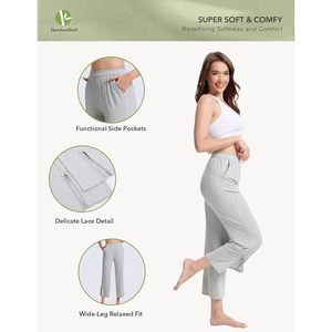Pantalon de détente Capri pour femme BambooBud, en viscose de bambou douce, avec poches, tailles S à XXL - Product Image 2
