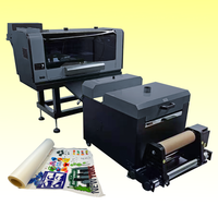 Mesin Printer DTF Qinyu Digital 30cm A3 untuk Cetak Kaos, 2 Kepala Cetak Xp600 dengan Mesin Penggoyang Bubuk
