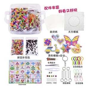 Vente en gros de perles <span class=keywords><strong>Hama</strong></span> 5mm ensemble de perles colorées tableau de chevilles en plastique 5mm kit de perles Perler style dessin animé éducatif pour les enfants - Product Image 5