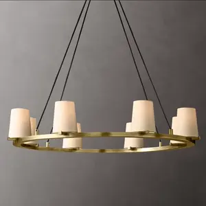 Custom Lamp Luxury Crystal Ceramic Light Ceiling Ring Supplier With Rings And LED Pendant Light Fixtures Chandelier
