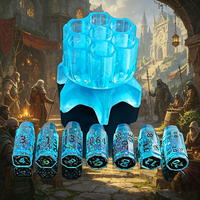 Populaire, tendance bleue : Porte-cylindre de revolver rotatif pour dés polyédriques DND en résine, dés en forme de balle pour jeux de rôle