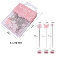 80pcs épingles à coudre portables en diamant et papillon d'abeille positionnement de tissu et épingles de matelassage pour l'artisanat couturière projets de couture bricolage