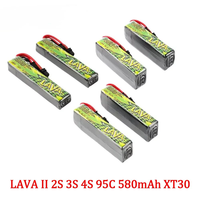 Batterie LiPo BETAFPV LAVA II 2S 3S 4S 95C avec connecteur XT30 580mAh 680mAh, longue durée de vie, décharge rapide pour Tinywhoop FPV Racing Dr One