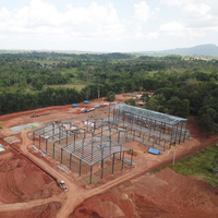 Nave Industrial Prefabricada PEB de 4600m con Estructura de Acero Aislada y Sellada PTH para Fábrica de Café, Garantía de 2 Años