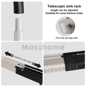 Masthome <span class=keywords><strong>2022</strong></span> nouvel organisateur d'évier porte-éponge de cuisine support de chiffon de nettoyage <span class=keywords><strong>Caddy</strong></span> d'évier - Product Image 3
