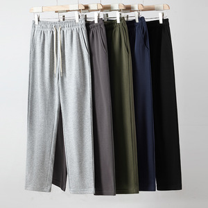Nuovi <span class=keywords><strong>Pantaloni</strong></span> Casual da <span class=keywords><strong>Uomo</strong></span> in Maglia di Cotone, Leggermente a Gamba Dritta, Vestibilità Comoda, <span class=keywords><strong>Pantaloni</strong></span> Sportivi da <span class=keywords><strong>Uomo</strong></span> Taglie Forti - Product Image 1