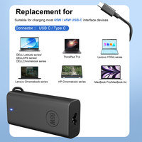 Chargeur USB-C 65W pour Dell Lenovo HP Chargeur d'ordinateur portable de type C 65W avec charge rapide Protection 5 fois plus élevée Qualité supérieure pleine puissance