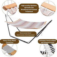 Hamac de barre incurvé Portable de haute qualité pour intérieur extérieur matelassé bois métal pour 2 personnes pour chambre salle de sport salon jardin