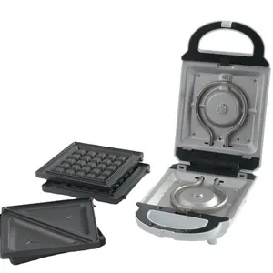 227536 500W single slice sandwich maker detachable non-sticked coated AL plate waffle grill number plates for choice