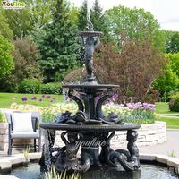Taille personnalisée coulée fontaine angélique Sculpture Cherubin Fontaine Bronze Laiton