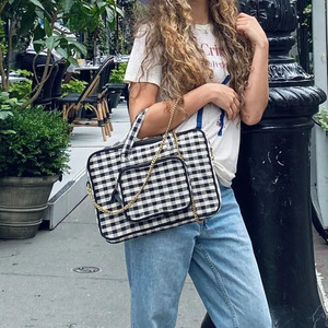 Qetesh Máy Tính Xách Tay Trường Hợp 13 "Xử Lý & Sạc Túi Biểu Tượng Tùy Chỉnh Thời Trang Đa-Chức Năng Công Suất Lớn Máy Tính Xách Tay Túi Trong Màu Đen Và Trắng - Product Image 6