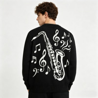 Pull en laine jacquard à motif graphique personnalisé OEM, pull de luxe pour homme, pull de marque de créateur