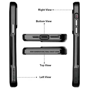 फ़ोन iPhone 11 15 प्रो मैक्स के लिए NEWZONE आर्मर डिज़ाइन केस क्लियर केस ऐक्रेलिक बैक कवर मूल टाइटेनियम फ़ोन केस