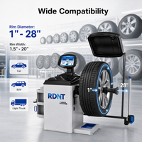 Équilibreuse de roues automatique 3D Radiant L9068 pour jantes de 1 à 28 pouces, roue max. 1118 mm, équipement d'équilibrage 220 V