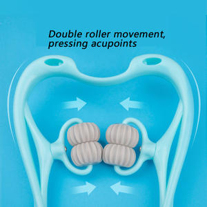 Gran oferta, rodillo masajeador de cuello de doble punto de presión de mano, diseño de bola de rodillo de silicona para masaje cómodo - Product Image 4