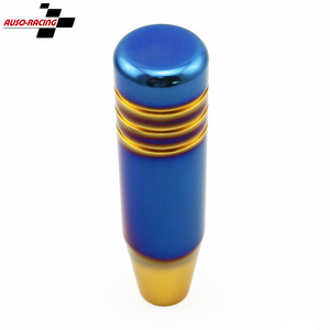 Poignée de levier de vitesse de voiture Auso-Racing en aluminium universelle 13 cm dorée semi-bleue antirouille - Product Image 1