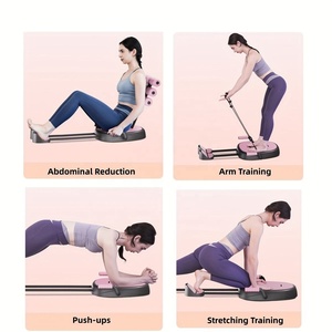 Appareil d'exercice abdominal multifonctionnel en acier avec roulettes réglables et durables pour sit-ups et remodelage corporel à domicile - Product Image 6