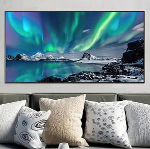 אולם כניסה לבית ציורי נוף זוהר דקורטיבי זוהר נוף בד - Product Image 2