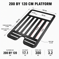 Plateforme de toit de voiture en aluminium YYD OVERLAND 200 x 120 cm, capacité de charge de 300 kg, sans perçage, pour JETOUR Traveler T2