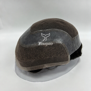 Tupé de Encaje Suizo <span class=keywords><strong>Hollywood</strong></span> para Hombre, Sistema de Reemplazo de Cabello 100% Humano - Product Image 1
