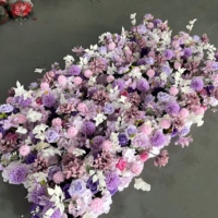 T-FR017 Chemin de table en fleurs artificielles blanches de cerisier, chemin de table de luxe pour mariage, décoration de table de dîner