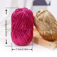 Soft Colorful Metallic Polyester Cloth Yarn for Crochet Hand Woven T Shirt Fancy DIY Punk Style Bags Strong Smooth Large Ball