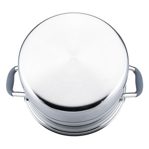 Vaporizador de celosía de acero inoxidable de doble fondo, color y tamaño personalizables, <span class=keywords><strong>olla</strong></span> de <span class=keywords><strong>vapor</strong></span> de doble oreja para estufa de inducción - Product Image 5