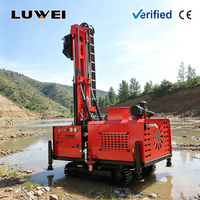 Foreuse de puits d'eau sur chenilles en acier, profondeur 300m, machine de forage de puits, foreuse de puits d'eau diesel pour l'exploration minière
