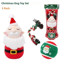 Ensemble de jouets à mâcher pour chien en corde, thème Noël (Père Noël, Renne, Bonhomme de neige), pour chiot, lot de 3, cadeau de fêtes