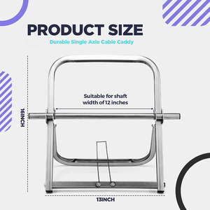 Support de bobine de câble industriel JH-Mech, robuste et durable, capacité de 100 lb, pliable, <span class=keywords><strong>13</strong></span> x 16 pouces, chariot à câbles en acier portable - Product Image 4