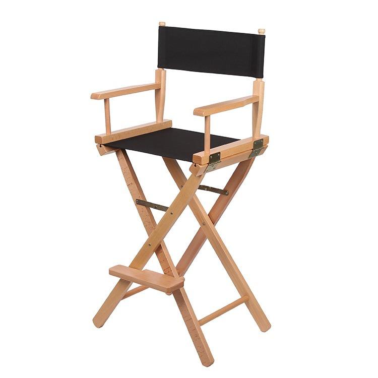 Wooden chair in black cloth