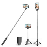 Perche à selfie pour smartphone 34 pouces, télécommande sans fil Android compatible, trépied télescopique avec lumière