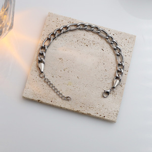 Fashion Figaro Titanium Steel Chain Bracelet Women's 18K Gold Color Geometric Design Jewelry - Product Image 1