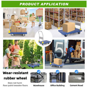 Chariot à quatre roues pliable chariot à plate-forme chariot à outils chariot à poignée pliante chariot à plate-forme en plastique - Product Image 5
