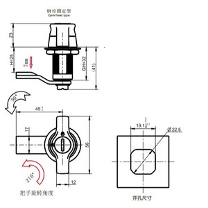 Hengsheng ตัวล็อกหมุนไตรมาสแบบปีก E3กลอนล็อกลูกเบี้ยวแบบบีบอัดอย่างรวดเร็ว - Product Image 4