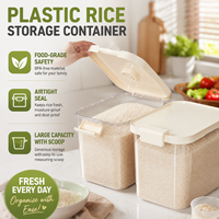 Contenedor de Almacenamiento de Arroz Rectangular de Plástico Lavable, Estilo Nórdico, para Uso Doméstico, a Prueba de Insectos, a Prueba de Humedad, Caja Sellada