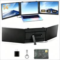 Écran d'extension pour ordinateur portable 14 pouces FHD 1080P, moniteur portable triple pour ordinateur portable avec écran IPS ultra-fin, USB-C Plug and Play