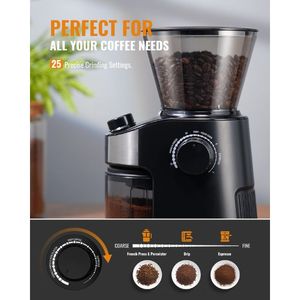 SHARDOR Molino de Café Eléctrico 32 con Pantalla, Temporizador y Molienda de Granos de Café, Color Negro - Product Image 4
