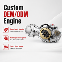 Moteur de moto 70cc 110cc 125cc 150cc neuf, refroidi par air, 4 temps, allumage CDI, démarrage au kick, avec ensemble magnéto et pignon personnalisé OEM