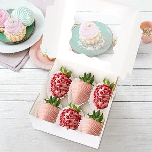 Boîtes de boulangerie Boîtes à biscuits avec fenêtre Fraises enrobées de chocolat Macarons Cupcakes Goodies Donuts - Product Image 3