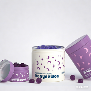 Custom Biodegradable Packaging Aluminum Jar for Gummy Vitamins Color Printing Gummies <b>Container</b> 260ml - Product Image 1